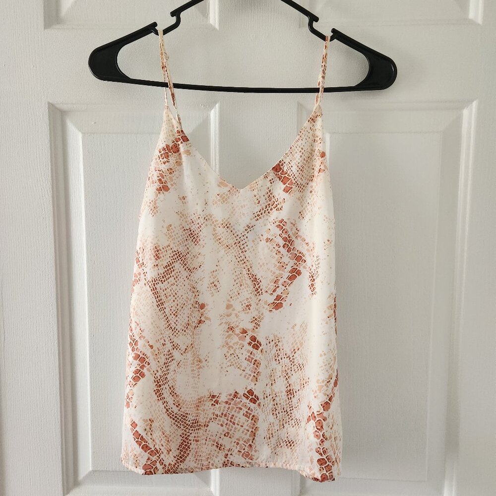 Cupcakes & Cashmere Cream & Pink Snakeskin Print Cami Camisole - Size S